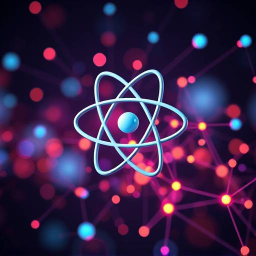 Imagem abstrata representando componentes React interconectados